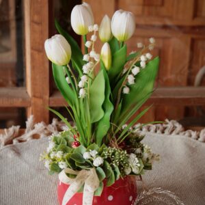 Tulipános pöttyös kaspó