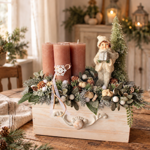Téli mese-Adventi asztaldísz